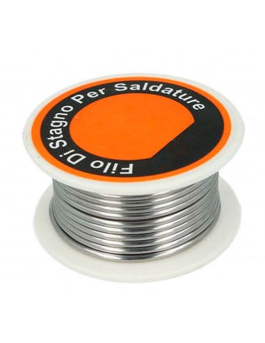 Tradineur - Rollo de alambre 2 mm - Fabricado de estaño - Ideal para mantenimiento, reparación de componentes eléctricos.