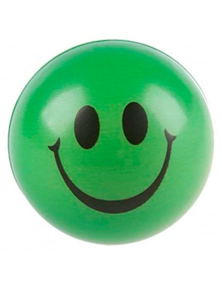 Tradineur - Pelota antiestrés con cara sonriente, poliuretano blando, bola calmante para aliviar el estrés, regalo original, Ø 6