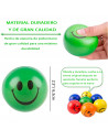 Tradineur - Pelota antiestrés con cara sonriente, poliuretano blando, bola calmante para aliviar el estrés, regalo original, Ø 6