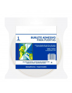 Pamex - Burlete adhesivo para puertas, ventanas 1,7 cm x 5 m. Tira de sellado junta de goma antigolpes, autoadhesiva, resistente