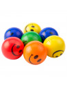 Tradineur - Pelota antiestrés con cara sonriente, poliuretano blando, bola calmante para aliviar el estrés, regalo original, Ø 6