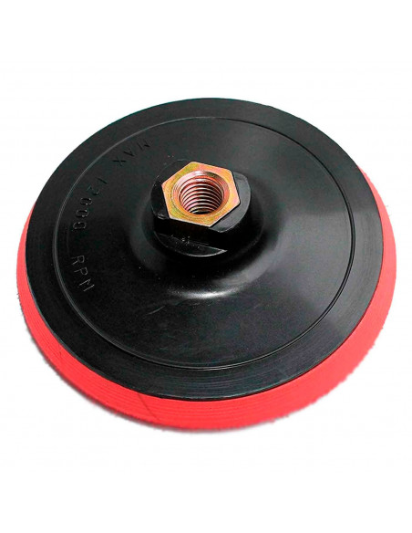 Tradineur - Disco/plato para lijadora - Soporte 125 mm - compatible con pulidoras y amoladores angulares con rosca de 14 mm - 12