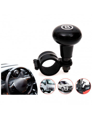 Bola de volante coche universal, pomo giratorio para volante de camión, coche, tractor, diametro 6 cm altura 9 cm