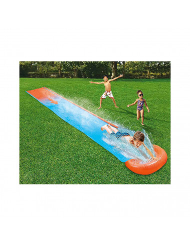 Tradineur - Pista deslizante hinchable individual con rociadores de agua, tobogán resbaladizo de pvc para carreras, jardín, aire