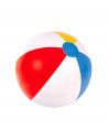 Tradineur - Pelota de playa hinchable con diseño de franjas de colores, vinilo resistente, inflado y desinflado rápido, piscina,