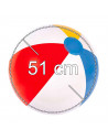 Tradineur - Pelota de playa hinchable con diseño de franjas de colores, vinilo resistente, inflado y desinflado rápido, piscina,