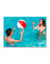 Tradineur - Pelota de playa hinchable con diseño de franjas de colores, vinilo resistente, inflado y desinflado rápido, piscina,
