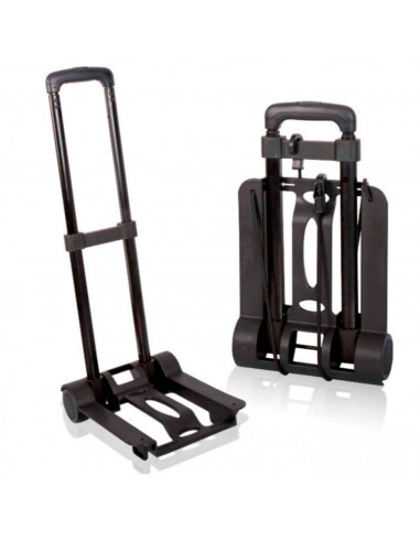 Tradineur - Carro portamaletas Plegable - Fabricado de Acero - Ruedas de 7 cm - Carrito de Mano para Viajes con Pulpo elástico -