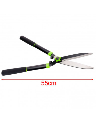 Tradineur - Tijera cortasetos, cizalla para setos, tijeras para podar a dos manos, hoja de 190 mm, mango ergonómico, jardinería,