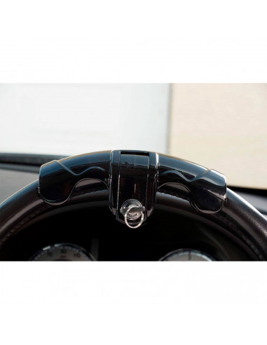 Tradineur - Barra antirrobo para volante de coche, bloqueo universal para vehículos, 2 llaves, dispositivo alta seguridad, 34,5