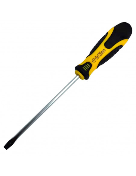 Tradineur - Destornillador estrella 5 x 125 mm - herramienta manual - bricolaje y montaje - Punta Magnética - Acero Inoxidable.