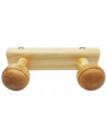 Tradineur - Perchero de madera con 2 pomos y ganchos para pared, soporte para abrigos, sombreros, estilo tradicional, pasillo, d