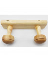 Tradineur - Perchero de madera con 2 pomos y ganchos para pared, soporte para abrigos, sombreros, estilo tradicional, pasillo, d