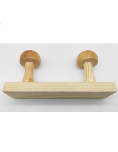 Tradineur - Perchero de madera con 2 pomos y ganchos para pared, soporte para abrigos, sombreros, estilo tradicional, pasillo, d