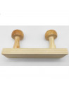 Tradineur - Perchero de madera con 2 pomos y ganchos para pared, soporte para abrigos, sombreros, estilo tradicional, pasillo, d