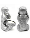 Tradineur - Figura de Buda sentado con portavelas, monje decorativo de resina con vela, regalo original, meditación, relajación,