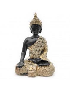 Tradineur - Figura de Buda sentado, estatua decorativa "Bhumisparsha Mudra" de resina, regalo original, meditación, relajación,