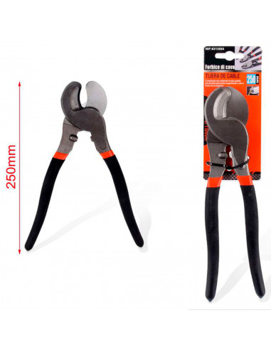 Tradineur - Tijera para cortar cables, alicate cortacables, electricista, bricolaje, duradera y resistente, 250 mm