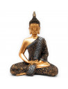 Tradineur - Figura de Buda sentado "Dhyana Mudra", estatua decorativa de resina, regalo original, meditación, relajación, 26 x 1
