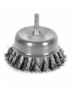 Tradineur - Cepillo de acero - Alambre para taladro - Ideal para bricolaje, eliminación de pintura, barnices y óxido en metal y