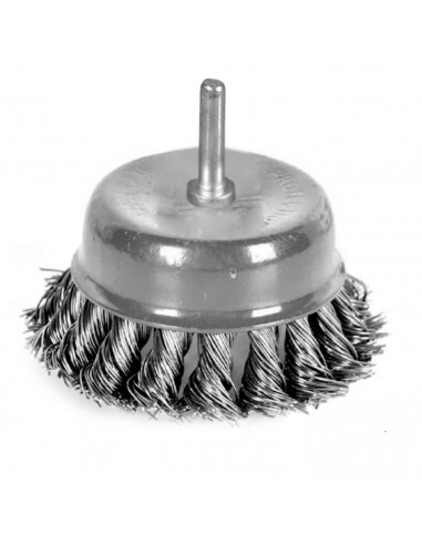 Tradineur - Cepillo de acero - Alambre para taladro - Ideal para bricolaje, eliminación de pintura, barnices y óxido en metal y