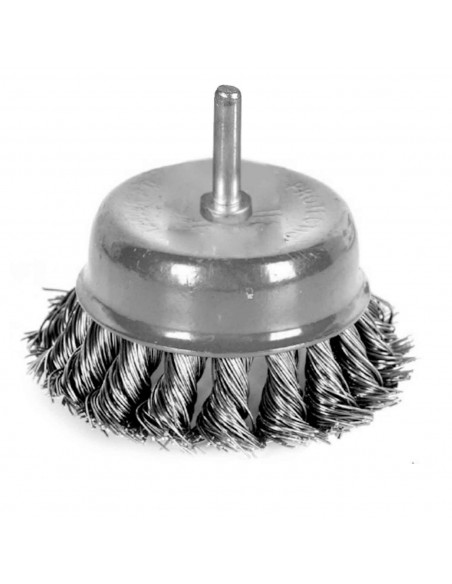 Tradineur - Cepillo de acero - Alambre para taladro - Ideal para bricolaje, eliminación de pintura, barnices y óxido en metal y