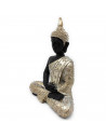 Tradineur - Figura de Buda sentado de resina "Dhyana Mudra", estatua decorativa, regalo original, meditación, relajación, 27 x 2