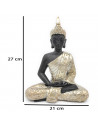Tradineur - Figura de Buda sentado de resina "Dhyana Mudra", estatua decorativa, regalo original, meditación, relajación, 27 x 2