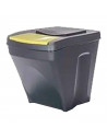 Tradineur - Set de 3 Cubos de plástico para el reciclaje. - Contenedor para el hogar, trabajo, clases, etc. - Cubo de plástico p