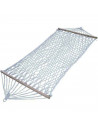 Tradineur - Hamaca colgante de algodón - Hamaca de lona natural, ligera, con cuerdas para exterior, camping, terraza o jardín - 