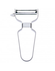 Tradineur - Pelador de verduras con hoja lisa de acero inoxidable y de 12 x 6,5 cm. Pelapatatas de inox con cuchilla y cuerpo de