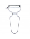Tradineur - Pelador de verduras con hoja lisa de acero inoxidable y de 12 x 6,5 cm. Pelapatatas de inox con cuchilla y cuerpo de