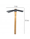 Tradineur - Azada con 3 picos y mango de madera - Fabricado en acero - Diseño ergonómico - Fácil y cómodo - Herramienta manual -