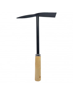Tradineur - Azada con mango de madera - fabricado en acero - Diseño ergonómico - Fácil y cómodo - herramienta manual - 31 x 5,5
