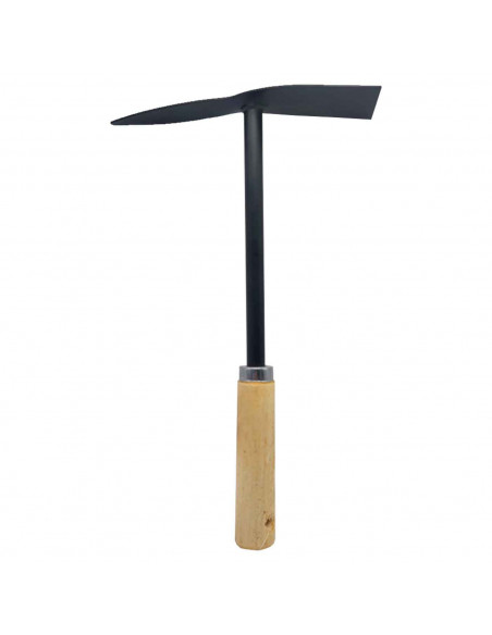Tradineur - Azada con mango de madera - fabricado en acero - Diseño ergonómico - Fácil y cómodo - herramienta manual - 31 x 5,5