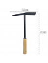 Tradineur - Azada con mango de madera - fabricado en acero - Diseño ergonómico - Fácil y cómodo - herramienta manual - 31 x 5,5