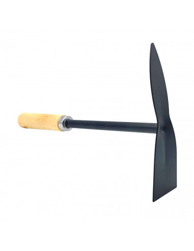 Tradineur - Azada con mango de madera - fabricado en acero - Diseño ergonómico - Fácil y cómodo - herramienta manual - 31 x 5,5