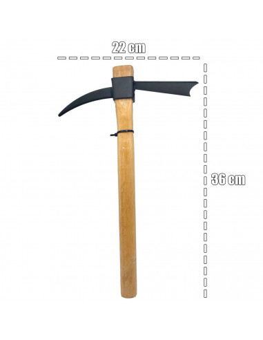 Tradineur - Azada con 1 pico y mango de madera - Fabricado en acero - Diseño ergonómico - Fácil y cómodo - Herramienta manual -