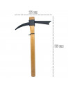 Tradineur - Azada con 1 pico y mango de madera - Fabricado en acero - Diseño ergonómico - Fácil y cómodo - Herramienta manual -