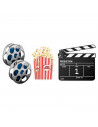 Tradineur - Kit de 10 piezas de Photocall de cine - Incluye bigotes, anteojos, labios, sombrero, corbatas y mucho más - Fiesta d
