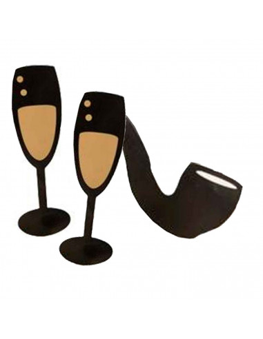 Tradineur - Kit de 12 piezas de Photocall de fiesta - Incluye bigotes, anteojos, labios, sombrero, corbatas y mucho más.
