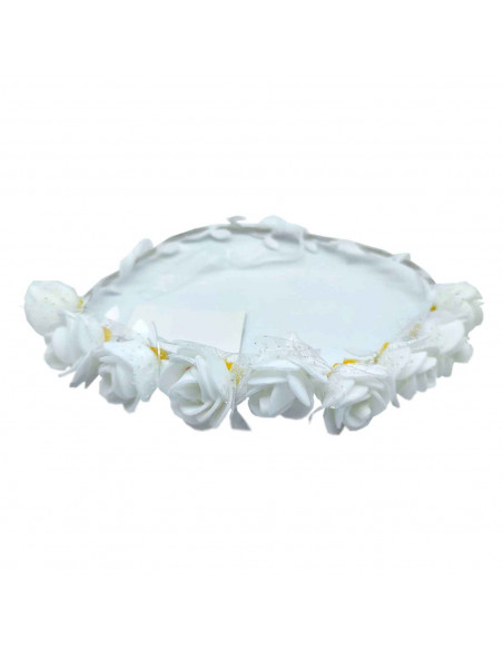 Tradineur - Corona de flores blancas - Diseño único - boda, fiesta, fotografía, compromiso, graduación, fiesta, concurso de bell Tradineur - Corona de flores blancas - Diseño único - boda, fiesta, fotografía, compromiso, graduación, fiesta, concurso de bell