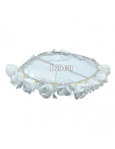 Tradineur - Corona de flores blancas - Diseño único - boda, fiesta, fotografía, compromiso, graduación, fiesta, concurso de bell