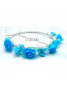 Tradineur - Corona de flores azules - Diseño único - Boda, fiesta, fotografía, compromiso, graduación, fiesta, concurso de belle