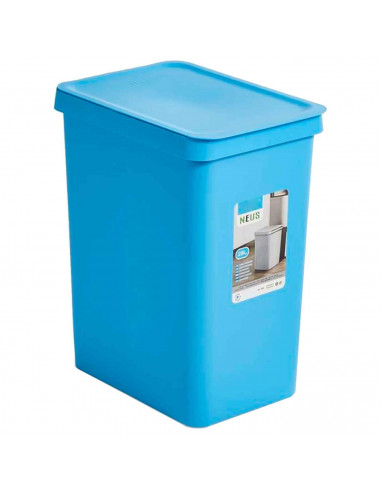 Tradineur - Cubo de basura rectangular con tapa - Fabricado en Plástico - Capacidad de 28 Litros - 44,5 x 35 x 25 cm - Color Ale