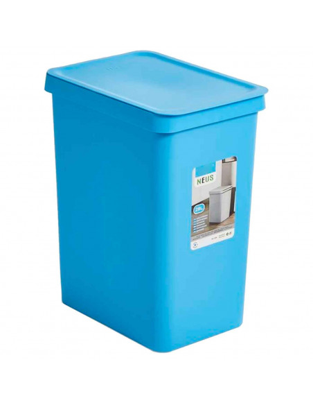 Tradineur - Cubo de basura rectangular con tapa - Fabricado en Plástico - Capacidad de 28 Litros - 44,5 x 35 x 25 cm - Color Ale