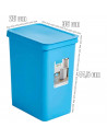 Tradineur - Cubo de basura rectangular con tapa - Fabricado en Plástico - Capacidad de 28 Litros - 44,5 x 35 x 25 cm - Color Ale