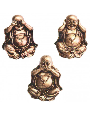 Tradineur - Figura de Buda decorativo sentado, monje, estatua de resina, regalo original, meditación, relajación, 10 x 8,5 x 6,5