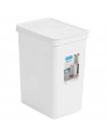 Tradineur - Cubo de basura rectangular con tapa - Fabricado en Plástico - Capacidad de 28 Litros - 44,5 x 35 x 25 cm - Color Bla