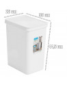 Tradineur - Cubo de basura rectangular con tapa - Fabricado en Plástico - Capacidad de 28 Litros - 44,5 x 35 x 25 cm - Color Bla